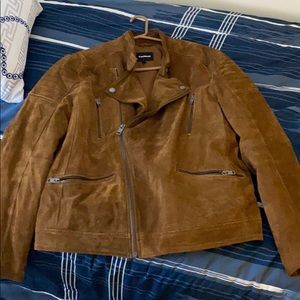 Express Caramel Suede Biker Jacket